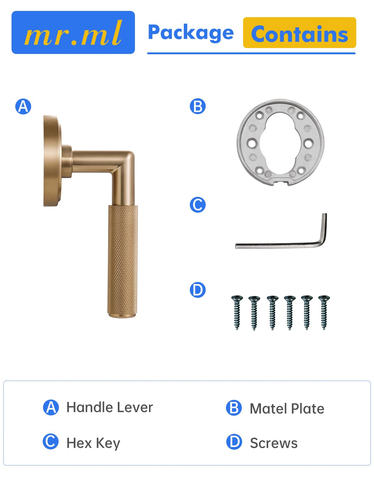 Knurled Door Lever Champagne Bronze Double Dummy Door Handle (Champagne Bronze)