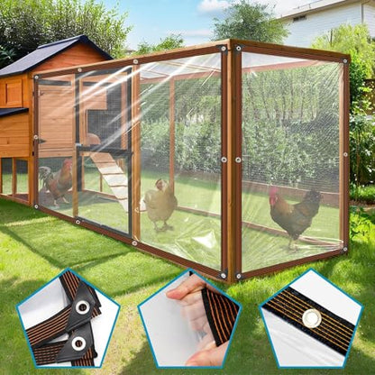 Clear Tarp Waterproof Vinyl with Reinforced Grommets