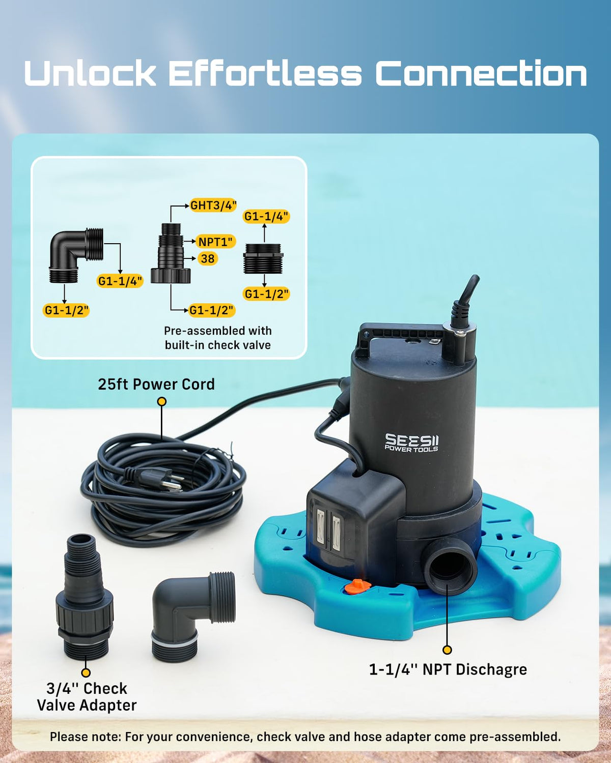 Automatic Pool Cover Pump (Cobalt Blue)