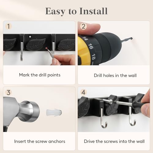Mop and Broom Holder Organzier Wall Mount Non