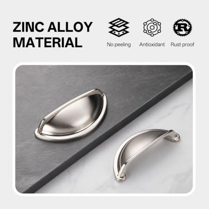 Hardware 10 Pack Zinc Cup Drawer Pulls