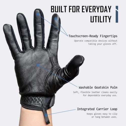 Patrol Gloves Tactical Glove Mens Goatskin Palm Touchscreen Lightweight