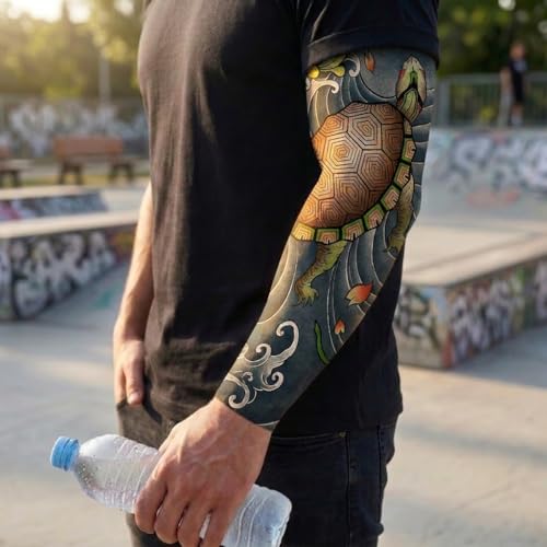 2 Pcs Turtle Tattoo Arm Sleeves (Turtle)