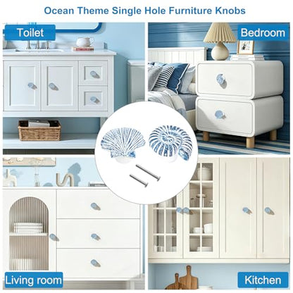 Coastal Cabinet Knobs Set of 12 (Blue)