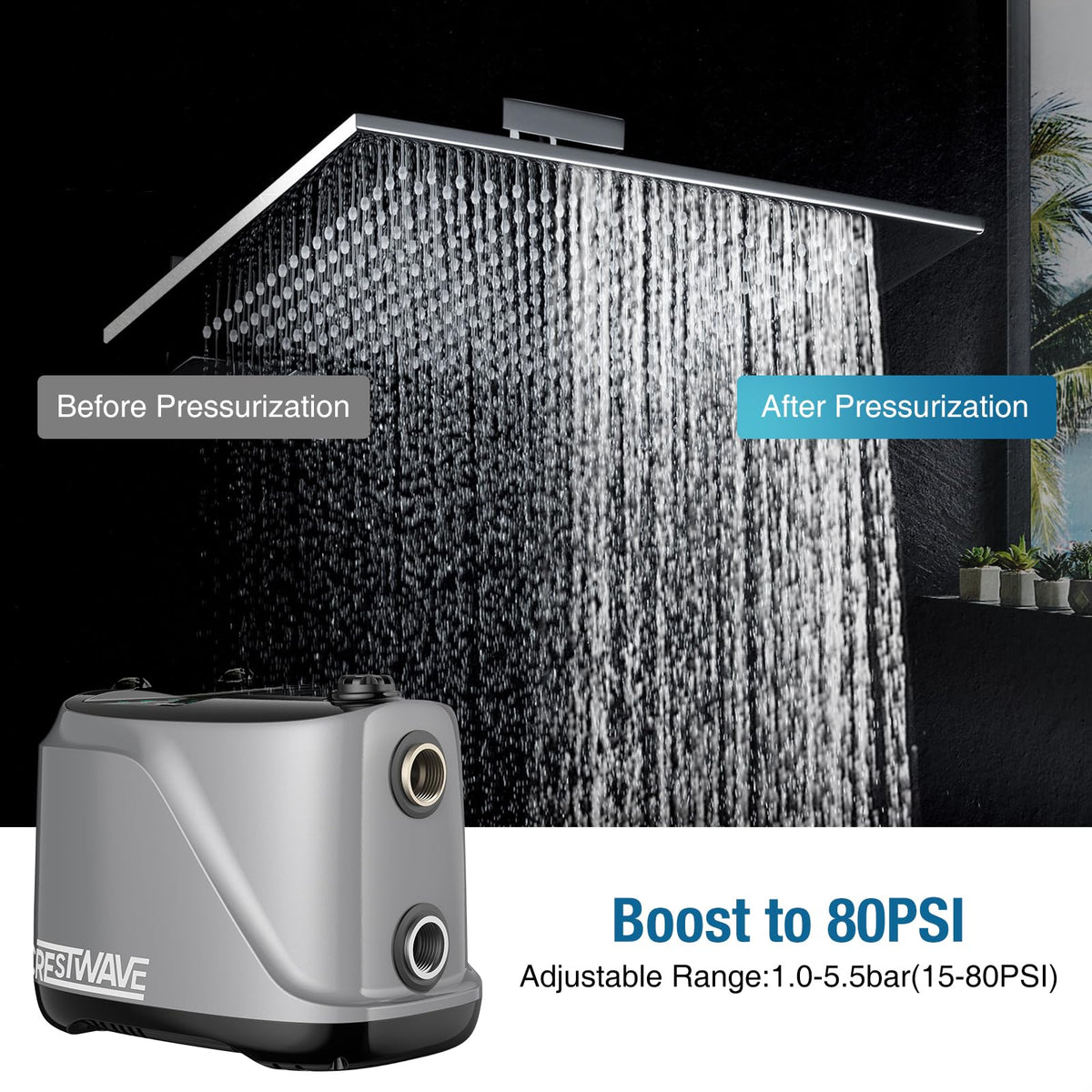 1HP Whole House Water Pressure Booster Pump for Home