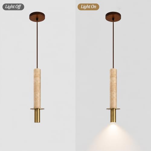 Yellow Travertine Pendant Light Wabi