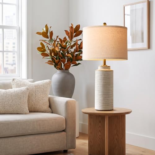 27" Vintage Ceramic Table Lamp Set of 2