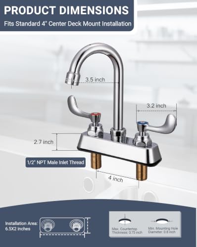 4" Deck Mount Brass Utility Faucet