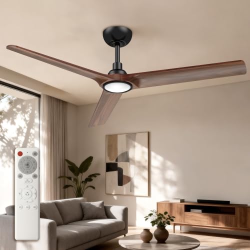 52 inch 3 Solid Wood Blades Ceiling Fan with Light