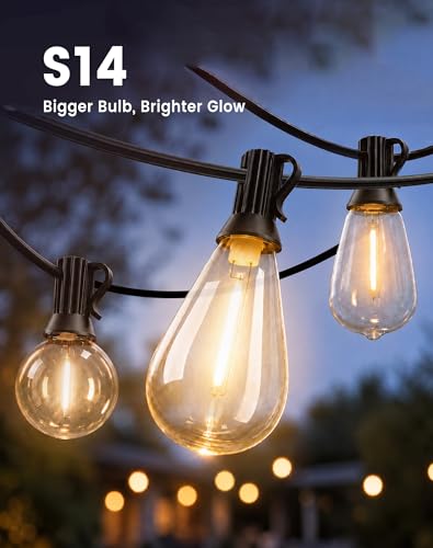 Outdoor LED String Lights with 2FT Bulb Spacing