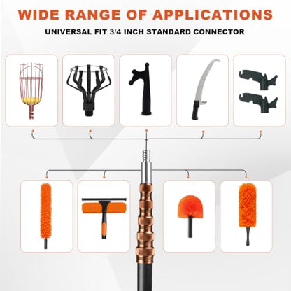 20FT Fiberglass Telescopic Extension Pole (20FT)