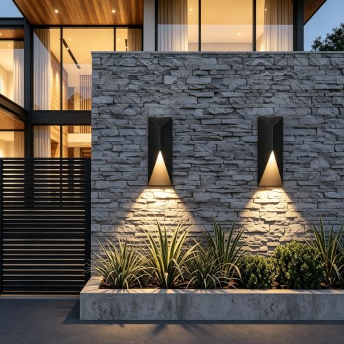 Black LED Outdoor Wall Light 2 Packs