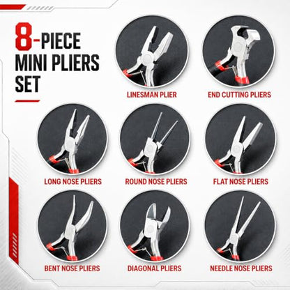 8 Piece Mini Pliers Set