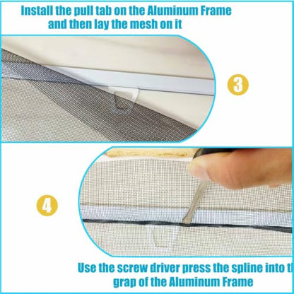 Window Screen Frame Kit DIY Screen Replacement Kit Screens to Fit Any Window with Full Tool Set