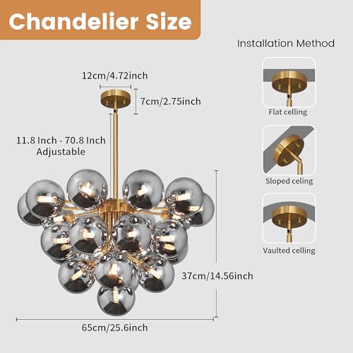 23 Lights Sputnik Chandelier for Dining Room Entryway