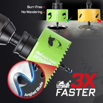 3 Inch(76mm) Hole Saw, 1PC HSS Bi-Metal Hole Saw Kit with Shark Tooth Hole Cutter for Wood,Drywall, PVC Boards and Thin Metal (1 PCS 3")