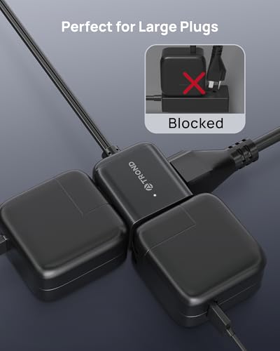 Flat Plug Extension Cord with 3 AC