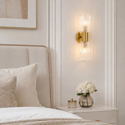 2 Light Glass Wall Sconce