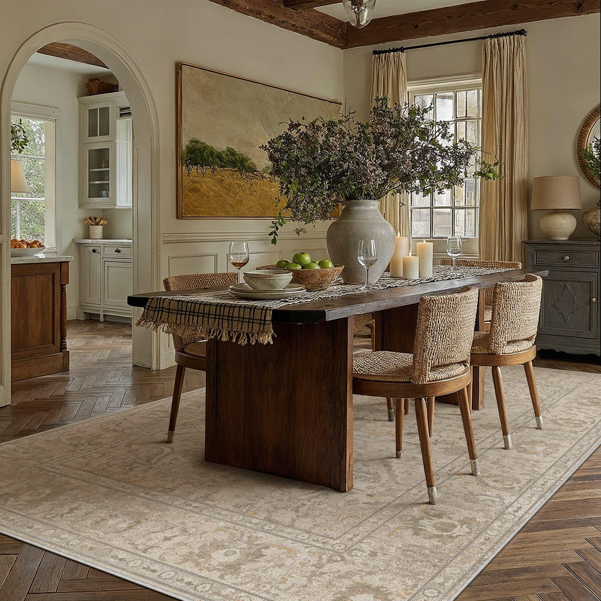 Area Rugs 5x7 Washable Rug Brown (Beige Brown / 5' x 7' (Rectangular))