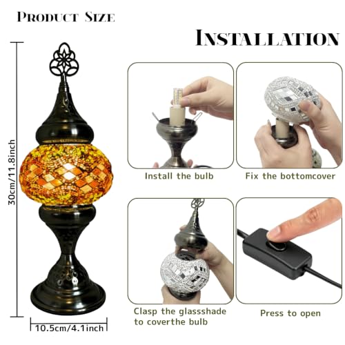 Turkish Desk Lamp with Bronze Base
