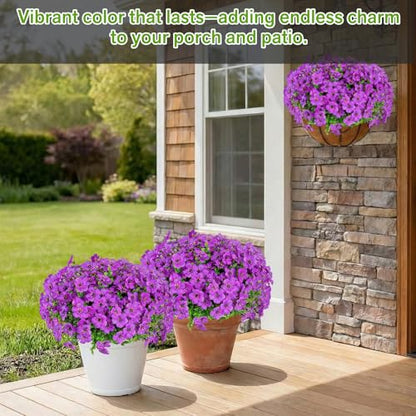 13 Bundles Artificial Flowers for Outdoors Spring Decoration (Purple / Artificial Flowers(13 Pcs))