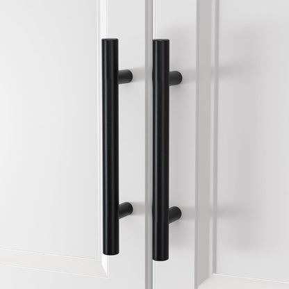 25Pack 3.75in Cabinet Handles Black Kitchen Cabinet Pulls Drawer Pulls for Dresser Drawers (3-3/4in hole centers / Black)