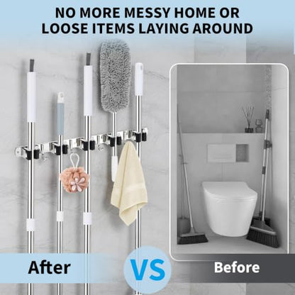 Mop and Broom Holder Wall Mount