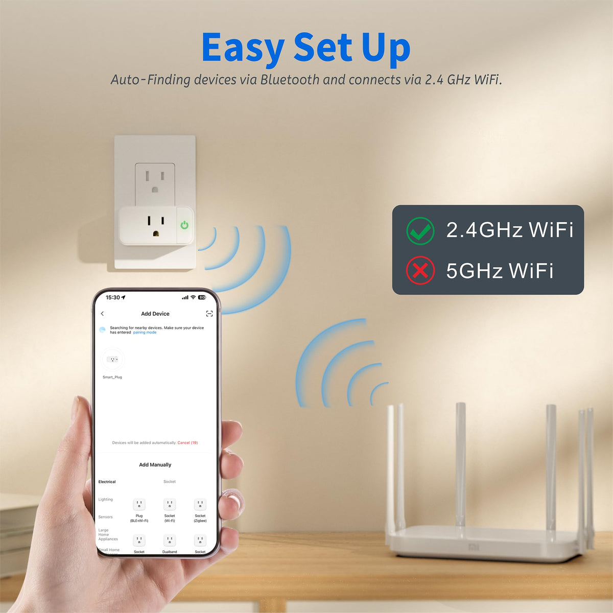 4 Pack 15A Smart Plug w (Single Outlet)