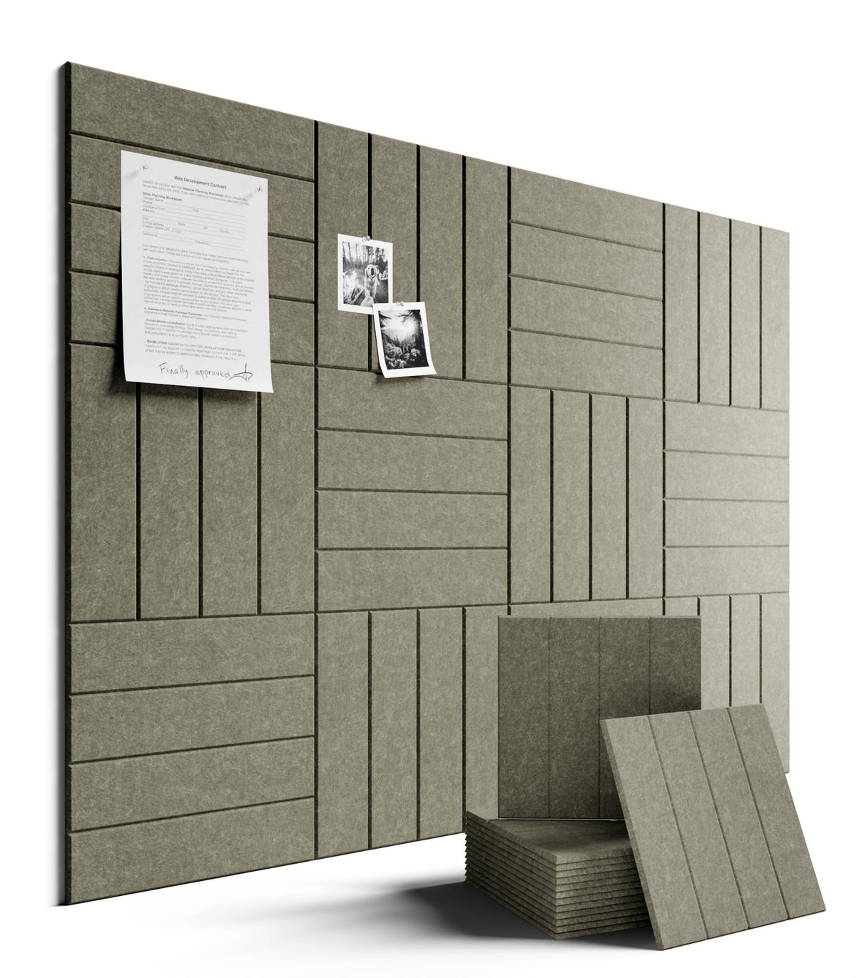 Felt Bulletin Board & Cork Board Alternative 48'' x 36'' (Christmas Brown-1 / Bold-stripe 12-pack)