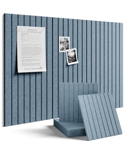 36" x 24" Large Felt Bulletin Board (Coastal Haze / Fine-stripe 6-pack)