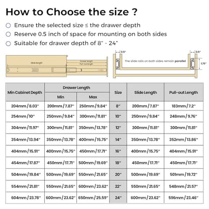 Heavy Duty Drawer Slides Side Mount 100 LB Capacity 10"
