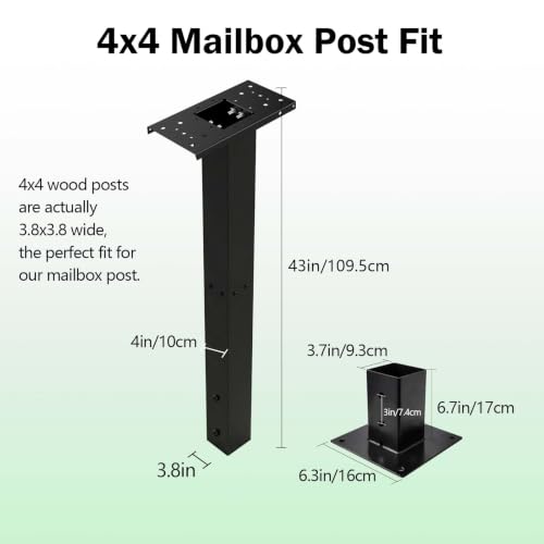 43" Heavy Duty Steel Mailbox Post