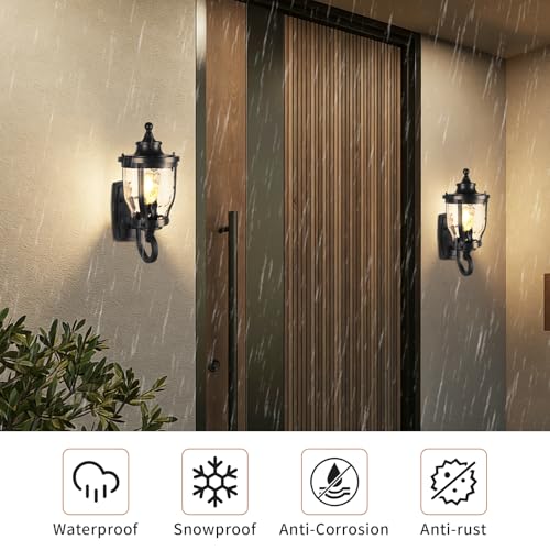 15" Outdoor Wall Light Lantern (09-BK)