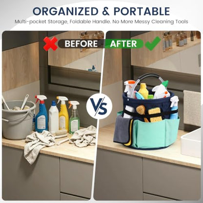 17L Cleaning Caddy with Handle & Elastic Straps