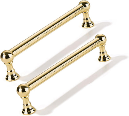 5 Pack 6 inch Solid Handles Real Unlacquered Brass Cabinet Pulls (Unlacquered Brass / 6 Inch)