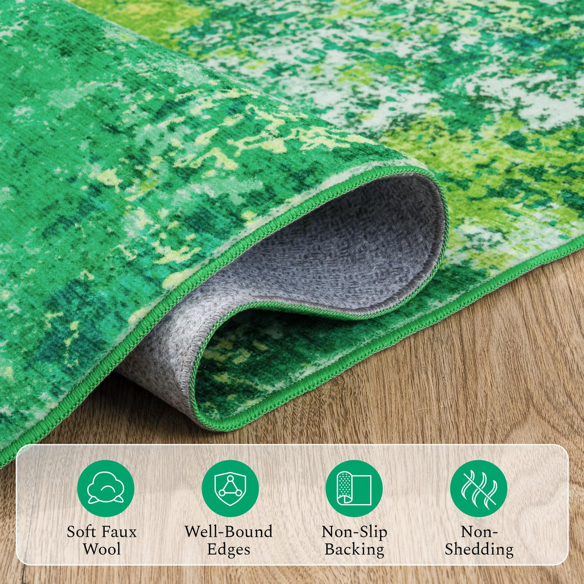 8x10 Green Area Rug for Living Room (Green / 8' x 10' (Rectangular))