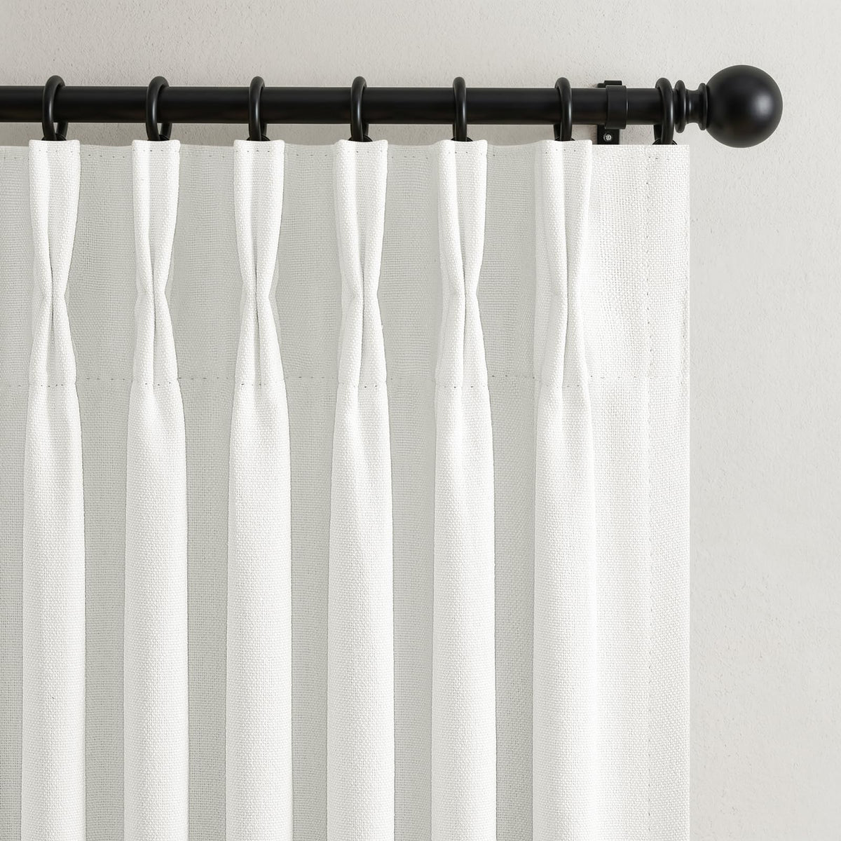 102 Inch Extra Long Curtains Solid White Blackout for Dining (Purewhite / 50"W x 102"L (Pack of 2))