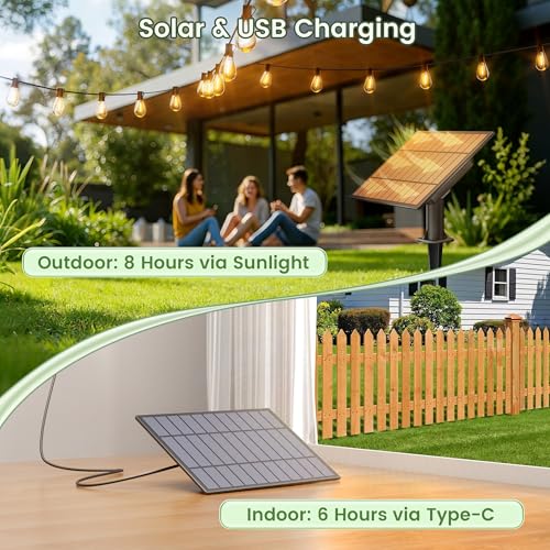 Outdoor String Lights (Cozy White / 50FT-Solar)