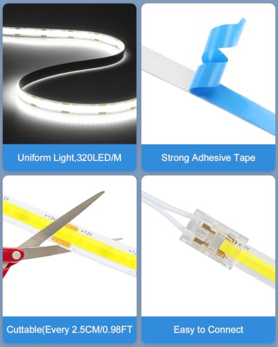 COB LED Strip Light DIY Under Shelf Lighting Kit