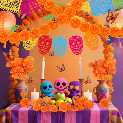 60Pcs Day of the Dead Decor (Orange)