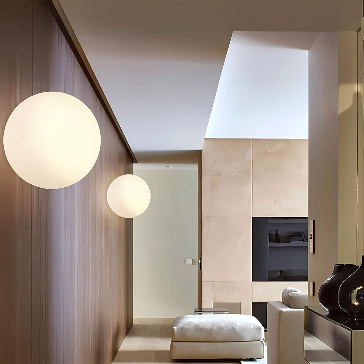 Modern Round Ceiling and Wall Fixture for Hallway Entryway Bedroom Bedside Living Room (Silver 5.5")