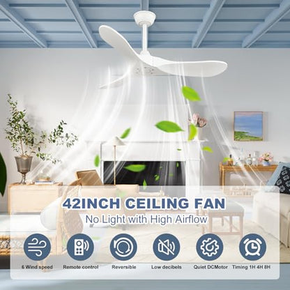 42'' Ceiling Fan no Light (42 inch / White)