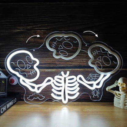 Juggling Skeleton Halloween Neon Sign Dimmable Animated LED Halloween Decor (Juggling Skeleton)
