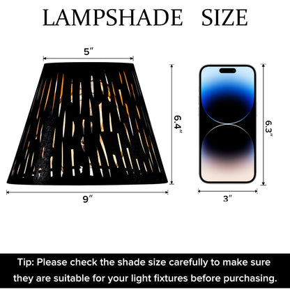 Black Lamp Shades Set of 2 Small (black-Etching / 5 × 9 × 6.4 inches (2 pack))