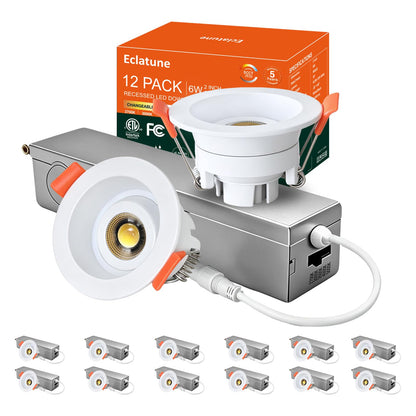 Gimbal LED Recessed Light (12P-White / 2 Inches- Anti glare)