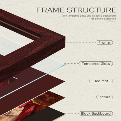 11x14 Red Wood Grain Picture Frame (Red Frame Red Mat / 11x14)