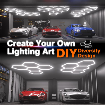 Dimmable Hexagon Garage Lights (5 HEX+NoBorder)