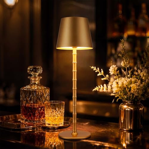 2 Pcs 14.5" Luxury Gold Bamboo Floor Lamp Metal Bamboo