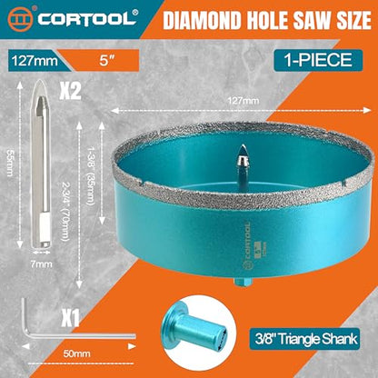 5 Inch Diamond Hole Saw with Pilot Drill Bit (5 Inch (127mm))