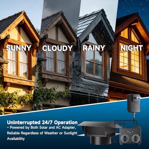 Solar Attic Fan with 8" Removable Roof Vent